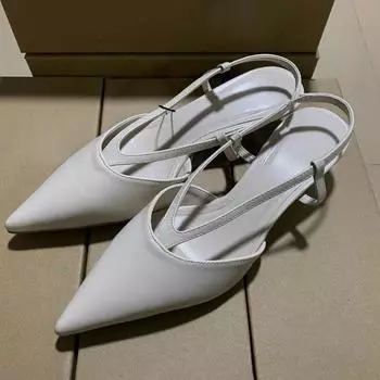 V-образный тонкий ремешок заостренный низкий каблук женские босоножки роскошные платья с ремешком сзади офисная женская обувь летняя дизайнерская обувь 36 слоновая кость