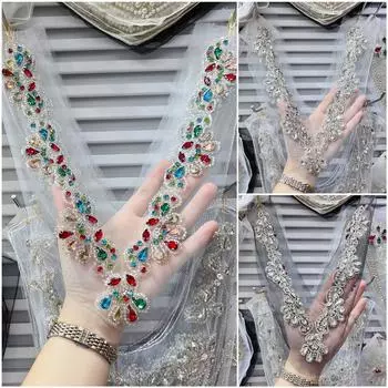 V-образный вырез Цветочное кружево с бисером Сетчатое нижнее белье Платье-свитер