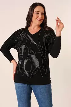 V-образный вырез с принтом «летучая мышь» и рукавами «летучая мышь» Клубничная блузка больших размеров