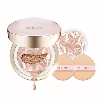 В официальный набор AGE20 входит тональная основа Signature Essence Moisture Foundation Cushion Pact + сменный блок № 21 Light Beige 14 г x 2 шт.