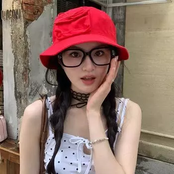 В популярных красных карманных панамах для женщин, летних, для отдыха, защиты от солнца, универсальных, модных, с вышитыми буквами, повседневных, для мужчин 56-58cm красный