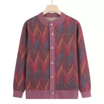 В пожилой осенней одежде женщина бабушка пальто мать утолщенное 2024 новая зимняя одежда пожилая старая леди теплая M (recommended within 45kg) красный