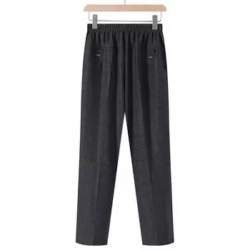 В пожилые женские брюки весна и осень носить брюки для мамы бабушки осенние брюки большой размер свободные обтягивающие высокие прямые брюки XL