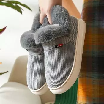 В пожилых хлопковых тапочках мужская зимняя сумка с внутренним домашним отоплением плюшевые нескользящие старомодные хлопковые туфли женские 36-37
