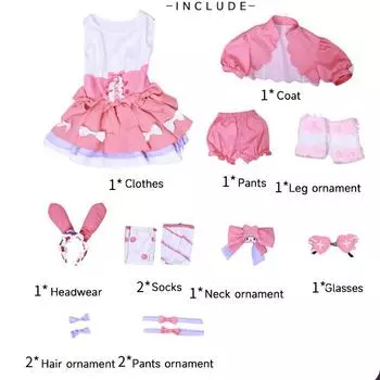 V Sanrio Identity Emma Woods Cosplay Costume Cos Derss Outfit Games Polyester M