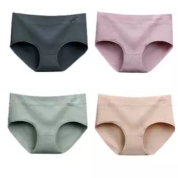 В штучной упаковке 4 сексуальных антибактериальных нижнего белья со средней талией, женское нижнее белье из чистого хлопка с принтом, дышащее и минималистское нижнее белье M