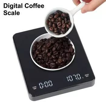В унциях/мл/г USB зарядка цифровой дисплей электронные весы пекарские электронные весы с синхронизацией сенсорная кнопка кофе весы высокой точности измерения 3 кг/0.1 г Charging model чёрный