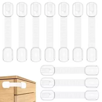 В упаковке 10 шт. Замок от детей для шкафа и ящиков Замок ящика для детей и детей для дверей шкафов Замок для холодильника с клеем 3M Без сверления 19x17x2cm