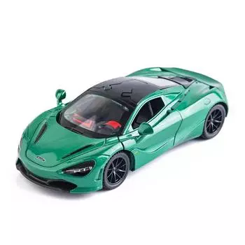 В упаковке 1:32 игрушечных автомобиля McLaren 720S Alloy с инерционным механизмом, звуком и световыми эффектами белый