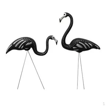 В упаковке 2 шт., 30 дюймов, большой черный череп, украшение для двора с фламинго, украшения для газона, чернила.