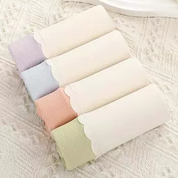 В упаковке 4 предмета бесшовного женского нижнего белья из тутового шелка с антибактериальным промежутком и высокой талией, плотное нижнее белье, треугольные брюки XL