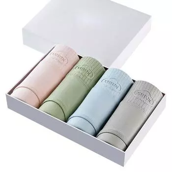 В упаковке 4 предмета женского нижнего белья из чистого хлопка с принтом, хлопковое нижнее белье со средней талией, простые и дышащие трусы L