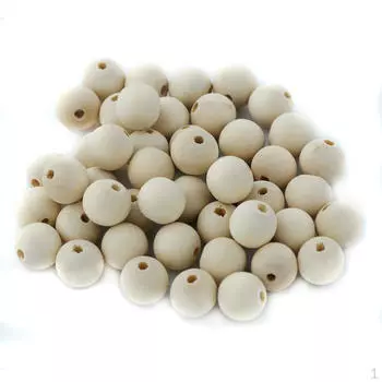 В упаковке 50 деревянных неокрашенных бусин диаметром 20 мм. Фурнитура «Сделай сам».