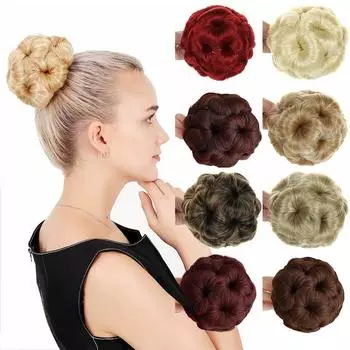 Вьющаяся шиньон-булочка для женщин, 9 цветов, роликовая заколка, искусственные аксессуары для волос, головной убор из высокотемпературного волокна