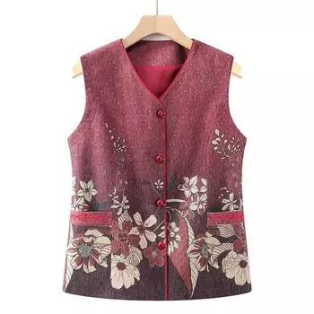 В жилете пожилой женщины бабушки осенняя одежда бархатная мать осенний и зимний жилет жилет старой леди весенняя и осенняя одежда XL recommends 80-50kg