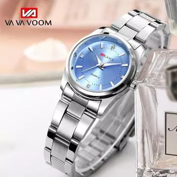 VA VA VOOM Модные трендовые женские часы Корейское издание Деловые студенческие водонепроницаемые женские часы из прецизионной стали