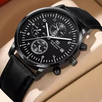 VA VA VOOM Мужские кварцевые часы, лучшие мужские наручные часы, деловые, повседневные, водонепроницаемые, с календарем, браслет из нержавеющей стали, кварцевые часы, мужские наручные часы Leather Strap Watches белый