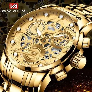 VA VA VOOM мужские полые немеханические деловые оптовые трендовые студенческие водонепроницаемые мужские часы Night Glow Net Red Watch