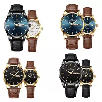 VA VA VOOM Унисекс кварцевые часы Лучшие мужские кварцевые часы Женские кварцевые часы Бизнес кожаный ремешок Модный стиль Классические часы с двойным календарем Women’s Quartz Watches белый