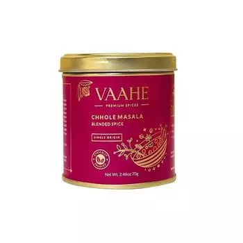 VAAHE Chhole Masala | 12+ натуральных специй | Свежемолотые | 100% чистые и натуральные | Одно происхождение | Премиальная жестяная коробка (70 г)
