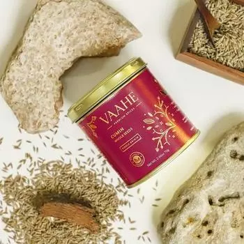 VAAHE Premium Cumin Целый (Джира) | Единое происхождение (Раджастан) | Свежеупакованный | 100% чистый и натуральный | Премиальная жестяная коробка (70 г)