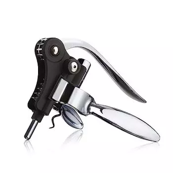 Vacu Vin Lever Corkscrew Horizontal Black - The Ultimate Wine Bottle Opener for Wine Enthusiasts and Professionals - Firm Grip and Effortless Cork Rem