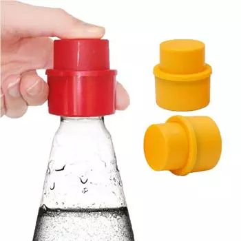 Vacuum Fizzy Drink Soda Bottle Pump Caps Sealer Stopper Pressure Cap Bottle Top Saver Lid жёлтый