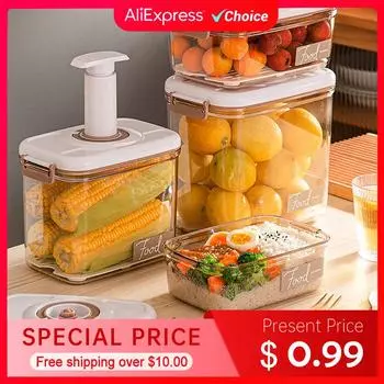 Вакуумная герметичная канистра, бытовой ящик для хранения свежих продуктов, холодильник, контейнеры для хранения продуктов, дренажные кухонные органайзеры, резервуар для фруктов