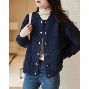 Вафельная бейсбольная форма для женщин на весну и осень Дизайн Ниша Повседневная куртка Кардиган для похудения S