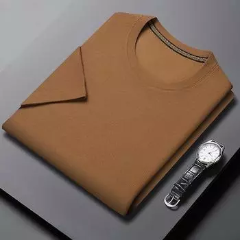 Вафельная футболка с короткими рукавами для мужчин, летняя новая повседневная тонкая дышащая однотонная футболка с круглым вырезом, нижняя рубашка M