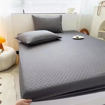 Вафельная жаккардовая хлопковая простыня на подкладке 160x200, защитный чехол для матраса, удобный, мягкий дышащий 90x190x30cm