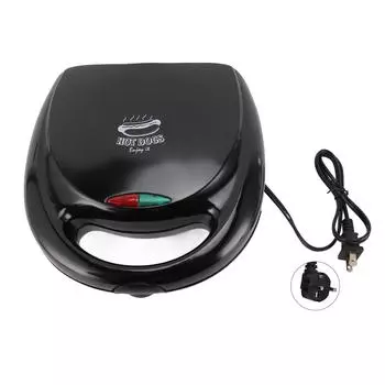 Вафельница для хот-догов 850 Вт, быстрый нагрев, автоматический контроль температуры, антипригарное покрытие, легко чистить, 6 ° C US Plug 110V