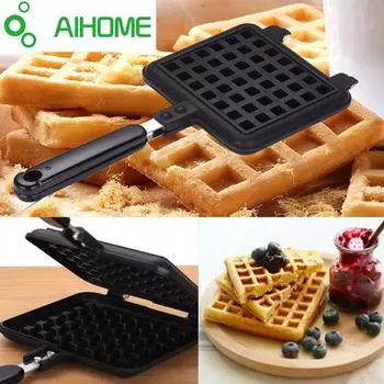 Вафельница для завтрака, бельгийская стальная ручка с покрытием, сохраняющая прохладу One Slot чёрный