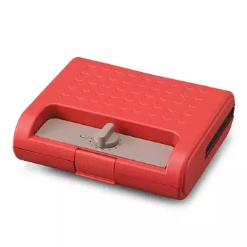 Вафельница Iris Ohyama Hot Sand Maker с 2 видами форм для выпечки, электрическая, широкая, двойная, 2 шт., красная IMS-902-R