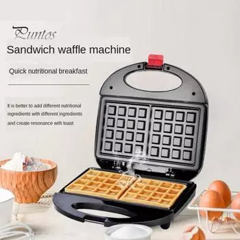 Вафельница с антипригарным покрытием, быстрый нагрев, вилка стандарта США, 110 В, вафельница на 2 ломтика, хлебопечка для сэндвичей для завтрака, машина для гриля, кухонные принадлежности A