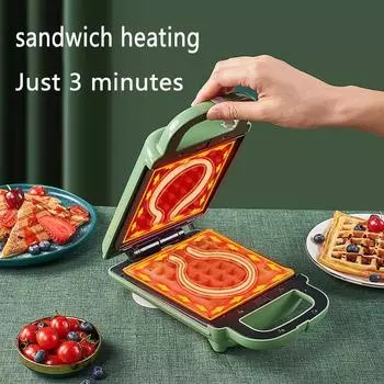 Вафельница Сэндвичница Машина для приготовления завтрака Тостер Многофункциональная бытовая Малая легкая машина для приготовления пищи Машина для жарки блинов 220V
