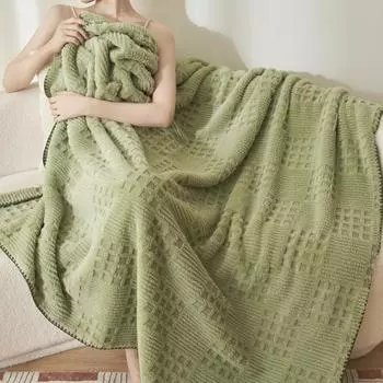 Вафельное плюшевое одеяло Beibei, утолщенное многофункциональное одеяло с ворсом, простыня из молочного бархата, одеяло для дивана 100*120cm