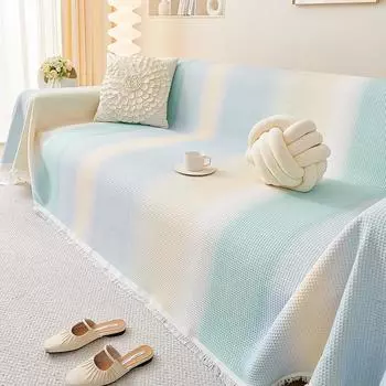Вафельное полотенце для дивана, летнее дышащее ткань для полного покрытия дивана, нескользящий универсальный чехол для дивана 180*130cm