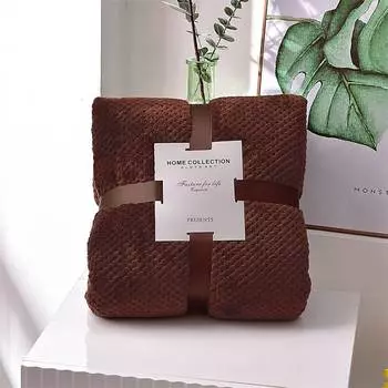 Вафельное теплое флисовое одеяло для путешествий Dreamscene, роскошное одеяло с попкорном, большое 45*65 (pet blanket) темно-синий