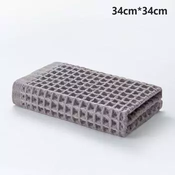 Вафельные мягкие полотенца для лица для взрослых, клетчатое полотенце для рук, хлопковое полотенце для лица, квадратное коричневый