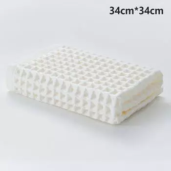 Вафельные мягкие полотенца для лица для взрослых, клетчатое полотенце для рук, хлопковое полотенце для лица, квадратное белый