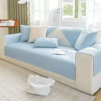 Вафельный чехол для дивана, универсальный клетчатый чехол на четыре сезона, Нескользящий чехол для дивана для гостиной, модный простой легкий роскошный чехол для дивана 70x70cm 1pcs