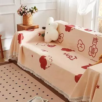 Вафельный чехол-погремушка, нецарапающееся диванное полотенце, универсальное четырехсезонное универсальное одеяло для дивана, нескользящее полотенце 130*180cm