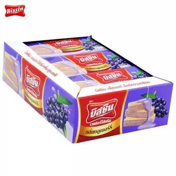 Вафли Bissin Blueberry 12 пакетиков 348 г x 1 шт / 3 шт - Thai Snack