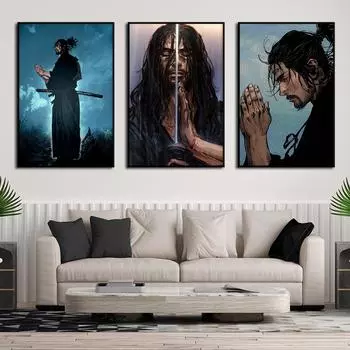 Vagabond манга холст постер японская живопись Ронин принт портретная картина бар кафе домашняя комната настенное искусство эстетический декор Cuadros 21x30cm No Framed