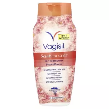 Vagisil, Scentsitive Scents®, ежедневное средство для интимной гигиены, персиковый цвет, 12 жидких унций (354 мл)