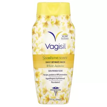 Vagisil, Scentsitive Scents®, ежедневное средство для интимной гигиены, со вкусом белого жасмина, 12 жидких унций (354 мл)
