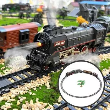 Вагоны Классический Винтажный Поезд Электрический Вагон Детские Игрушки Имитация Маленький Паровоз Мальчик Рождественские Игрушки