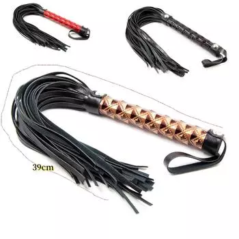 VaHppy БДСМ-игрушки Кнут 39 СМ 55 Г ПУ Трехмерная Ручка Связывание Связывание Пара Флирт Порка Кисточка Хвост Альтернативная стимуляция