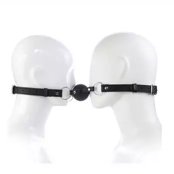 VaHppy Двойной Кляп Твердый Силикон Черный Бал Флирт Связывание Кожа 5 СМ Взрослые Секс Игрушки SM BDSM